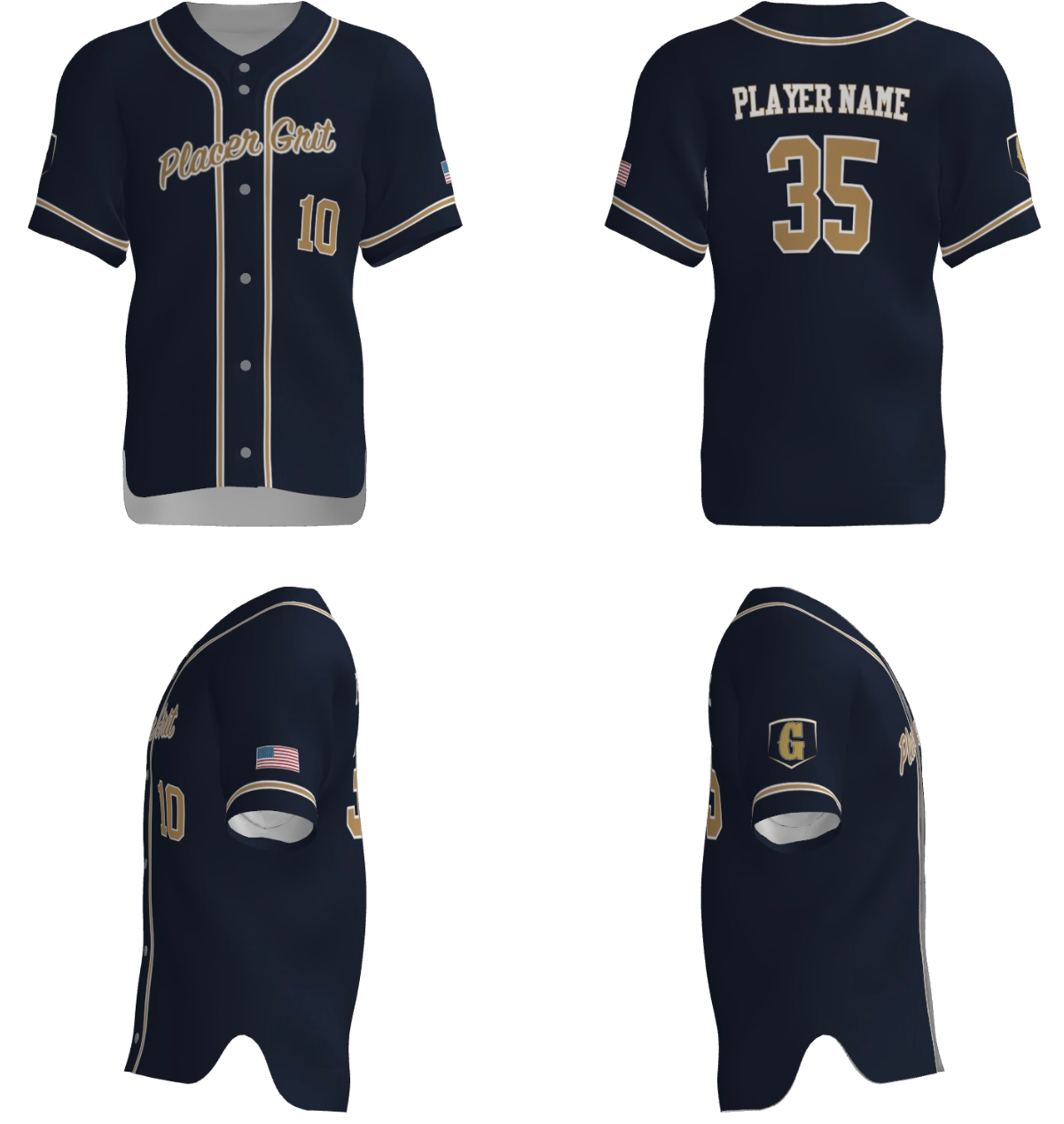 Grit 12U/13U Navy Full Button