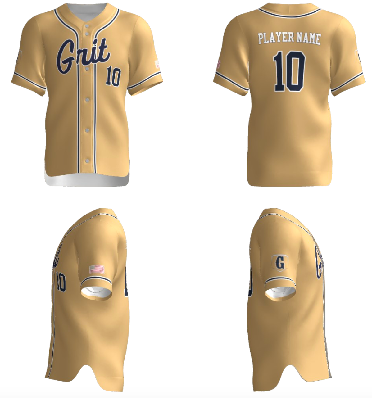 11U Gold Full Button